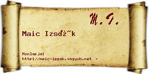Maic Izsák névjegykártya